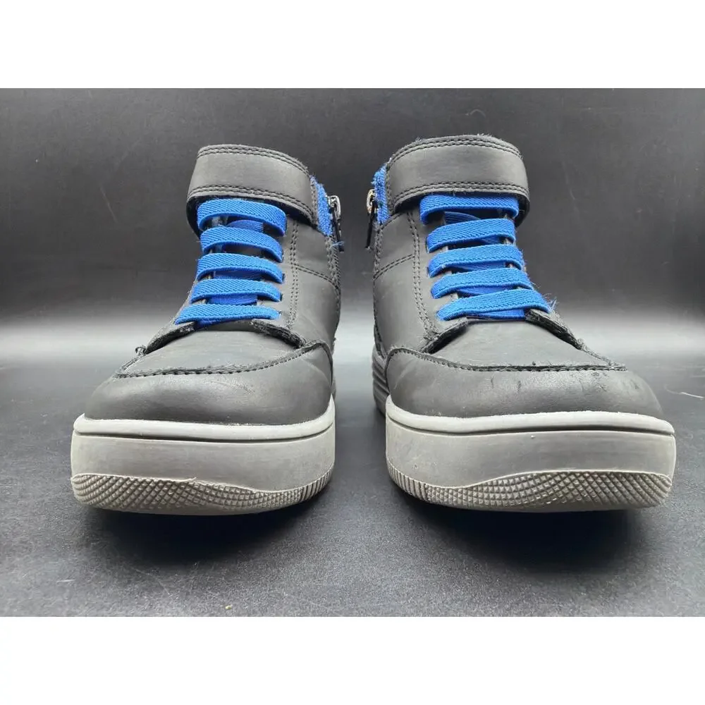 Tucker + Tate Water Resistant High Top Sneakers Black Blue Boys Size 8M Side Zip